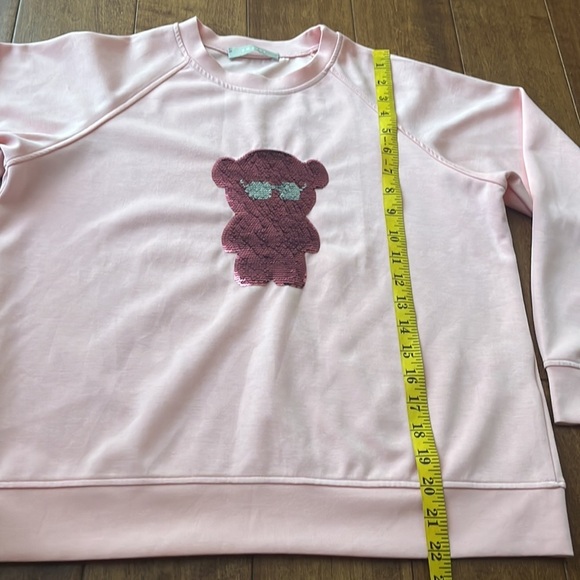 FM 2050 Pink Sparkly Teddy bear Long Sleeves Shirt - Picture 4 of 11